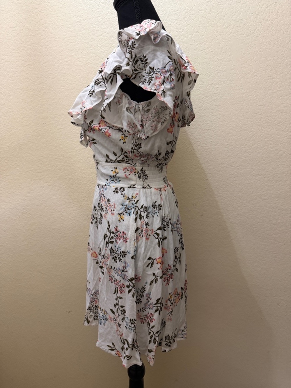 American Rag White Floral Ruffle Mini Dress - Picture 2 of 4